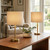 JINGOE 16.5" Gold Table Lamps Set of 2 with Linen Shades, Modern Bedside Lamps for Living Room, Bedroom, Nightstand, Buffet and Entryway(Bulb NOT Included)