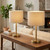JINGOE 16.5" Gold Table Lamps Set of 2 with Linen Shades, Modern Bedside Lamps for Living Room, Bedroom, Nightstand, Buffet and Entryway(Bulb NOT Included)