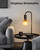ONEWISH Industrial Table Lamp Set of 2, Fully Dimmable Beside Lamp with Gradient Black Art LED Bulb, Modern Nightstand Desk Lamps for Bedroom, Living Room, Office, Reading(Bulb Included)