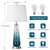 Table Lamps Set of 2 with Touch Control, Modern Glass Bedside Lamps with USB A+C Ports, 3-Way Dimmable Nightstand Lamp with White Fabric Shade, 27.5" Large Lamps for Living Room Bedrooms Decorations