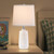 20.5" Ceramic Nightstand Lamps Set of 2 for Bedroom, White End Table Lamps