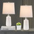 20.5" Ceramic Nightstand Lamps Set of 2 for Bedroom, White End Table Lamps