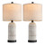 OYEARS 22.5" Bedside Table Lamps Set of 2, Farmhouse Table Lamp with USB A+C Charging Ports,Vintage Nightstand Lamp for Bedrooms and Living Rooms, Retro Resin End Table Lamp with Linen Shade, Black