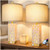 KIVDITZO 24" Translucent Travertine Table Lamps Set of 2 with Night Light