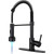 DJS LED Kitchen Sink Faucet Pull Down Sprayer Single Handle Matte Black