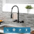 AIMADI Wall Mount Kitchen Faucet,Matte Black Kitchen Sink Faucet