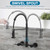 AIMADI Wall Mount Kitchen Faucet,Matte Black Kitchen Sink Faucet