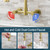 AIMADI Brushed Gold Kitchen Faucet,Wall Mount Faucet 8 Inch Center