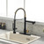 GIMILI Black Gold Kitchen Faucet with LED Light and Pull Down Sprayer