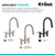 KRAUS Oletto Touchless Sensor Bridge Kitchen Faucet with Pull-Down Sprayhead in Matte Black, KSF-3122MB
