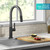 KRAUS Black Stainless Steel Pull Down Kitchen Faucet KPF-2820MBSFSB