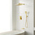 Gabrylly Shower Faucet Set with Tub Spout, 10" Shower Head，Brushed Gold