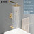DASAN Tub Shower Faucets Sets Complete Brushed Gold Bathtub Shower System with Waterfall Tub Spout, Bathtub Faucet Set Tub and Shower Faucet Combo Trim Kit with Valve