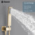 DASAN Tub Shower Faucets Sets Complete Brushed Gold Bathtub Shower System with Waterfall Tub Spout, Bathtub Faucet Set Tub and Shower Faucet Combo Trim Kit with Valve