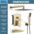 DASAN Tub Shower Faucets Sets Complete Brushed Gold Bathtub Shower System with Waterfall Tub Spout, Bathtub Faucet Set Tub and Shower Faucet Combo Trim Kit with Valve