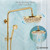 gotonovo Exposed Shower Tub Faucet Set 3 Function Wall Mount,Polish Gold