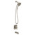 Moen Ronan Spot Resist Brushed Nickel Single-Handle Modern Tub and Shower Faucet with Square Handheld Rain Shower Spray Head Featuring Magnetix, Valve Included, 82022SRN