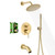 SUMERAIN Bathroom Brushed Gold Rain Shower System with Tub Spout