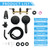 SUBEIXI 3 Handle Tub Shower Faucet Matte Black Bathtub Shower Faucet Set with Tub Spout, 3 Knob Shower Tub Faucet Set, Wall Mount
