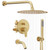 HomGoo Brushed Gold Shower System with Tub Spout with 10" Rain Shower Head