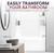 White Acrylic Tub Wall Surround D32 x W60 x H58 - Stacked Tiles Pattern