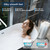 67" Acrylic Freestanding Bathtub, Deep Soaking SPA Tub with Non-Slip Base, Double-Walled Insulation, cUPC Certified Modern Stand Alone Bath Tub with Anti-Clog Chrome Drain & Overflow, Black