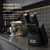 McCook Knife Set Black Kitchen Knife Block Set w Built-in Sharpener
