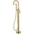 Free Standing Tub Faucet, Wintap Classic Freestanding Bathtub Faucet with Sprayer Brass Elegant Floor Mount Bath Faucets High Flow Roman Tub Filler, Brushed Gold （WT-3311BG）