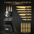 McCook® Knife Sets, Golden Titanium Stainless Steel Kitchen Knife Block Sets with Built-in Sharpener, 15 Piece Knives, Restaurant Grade Sharp, Elegant Gold & Stylish Wooden Block for Modern Culinary