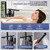 ALGRTS Waterfall Free Standing Tub Faucet, Floor Mount Bathroom Tub Filler Freestanding Bathtub Shower Faucets with Handheld Sprayer, Matte Black