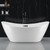 59 Inch Freestanding Bathtubs, White Acrylic Free Standing Bathtub, Modern Soaking Tub with Integrated Overflow & Chrome Drain for Bathroom Remodel