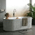 59" Acrylic Freestanding Bathtub, Modern Soaking Tub with Matte Drain and Overflow, Ergonomic Deep Design, Double-Walled Insulation, CUPC Certified, Easy Clean, Slip-Resistant, Gloss White
