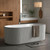 59" Acrylic Freestanding Bathtub, Modern Soaking Tub with Matte Drain and Overflow, Ergonomic Deep Design, Double-Walled Insulation, CUPC Certified, Easy Clean, Slip-Resistant, Gloss White
