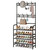 YIZAIJIA Coat Rack Shoe Rack With Storage Hooks Standing Organizer 4 Tier