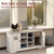 AnSafity 39.3" Shoe Storage Bench with Cushion, 6 Open Cubbies, 2 Cabinet