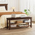 Homleke 39.4" Wide Solid Wood Shoe Rack Bench with Flip-Top Storage