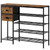 UNITSTAGE 5-Tier Shoe Rack, Side Mesh & 2 Drawers for Closet Rustic Brown