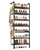 ONBRILL H1 Wall Mounted Shoe Rack, 7-Tier Metal Shoe Shelf with 4 Hooks