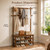 Wamhom Solid Wood Hall Tree with Bench, Shoe Rack & 11 Hooks 35.0''