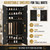 HOYOC Mirror Shoe Cabinet, Hidden Slim Wooden Shoe Rack Cabinet with 4 Mirror Doors and Height Adjustable Shelves, Free Standing Shoe Rack Organizer for Hallway/Apartment-Black