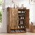 DRMBOOK Farmhouse Shoe Storage Cabinet for Entryway, 6-Tier Wooden Freestanding Organizer with Doors, Enclosed Shoe Dresser Narrow Slim Shoes Rack for Foyer, Hallway, Front Door (Rustic Brown)