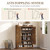 DRMBOOK Farmhouse Shoe Storage Cabinet for Entryway, 6-Tier Wooden Freestanding Organizer with Doors, Enclosed Shoe Dresser Narrow Slim Shoes Rack for Foyer, Hallway, Front Door (Rustic Brown)