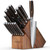 Yatoshi 15 Piece Knife Block Set - Pro Kitchen Knife Set Ultra Sharp High Carbon Stainless Steel with Ergonomic Handle, New