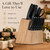 14 Pieces Kitchen Knife Set with Block, German Stainless Steel, BlackSilver