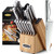 McCook Knife Set Kitchen Steel Knife Block Set w Built-in Sharpener