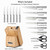 McCook Knife Set Kitchen Steel Knife Block Set w Built-in Sharpener