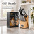 McCook Knife Set Kitchen Steel Knife Block Set w Built-in Sharpener
