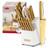 McCook Knife Set Gold Kitchen Knife Block Set w Built-in Sharpener