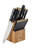 Martha Stewart 16-Piece Lockton High Carbon Stainless Steel Knife Block Set - Forged Full Tang Chef Knives, Acacia Wood Block, Triple Riveted Handles, Black & Gold