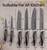 Knife Set, 15 Pieces Kitchen Knife Set with Built in Sharpener, High Carbon German Stainless Steel Knife Block Set, Dishwasher Safe, Fathers Day Gift for Men